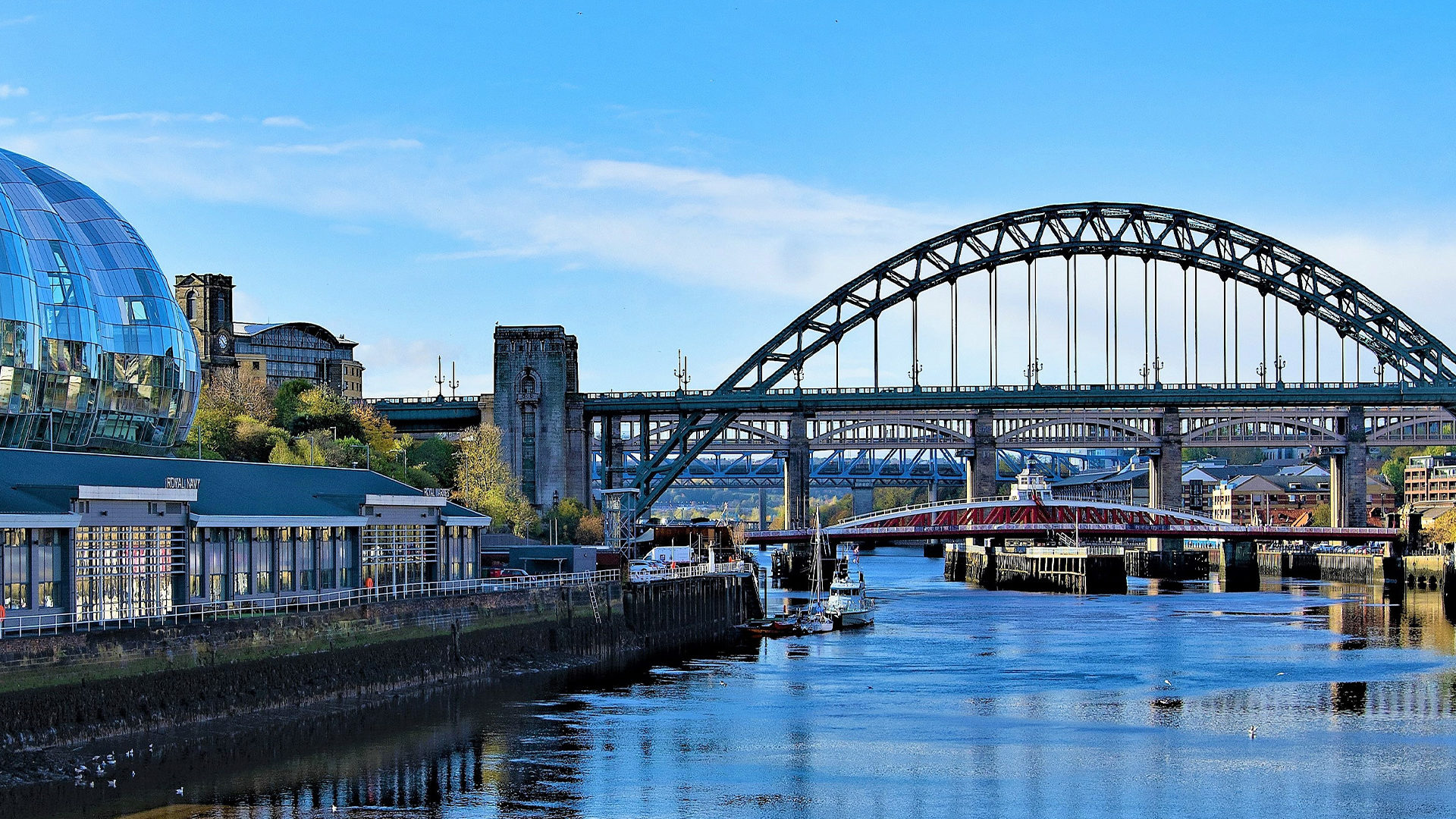 Photo of the Quayside in Newcastle Upon Tyne, UK.